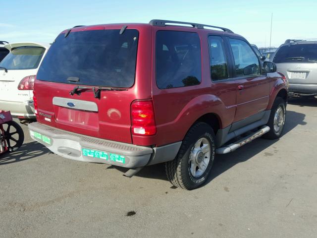 1FMYU70E01UC18912 - 2001 FORD EXPLORER S RED photo 4