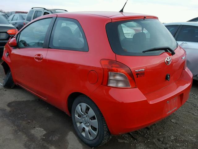 JTDJT923375110383 - 2007 TOYOTA YARIS RED photo 3