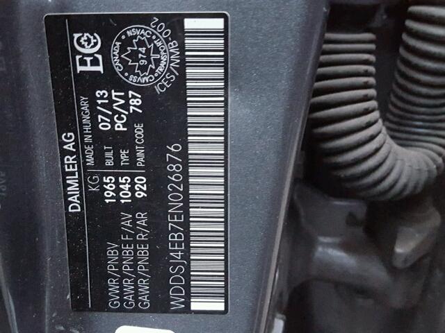 WDDSJ4EB7EN026876 - 2014 MERCEDES-BENZ CLA 250 GRAY photo 10