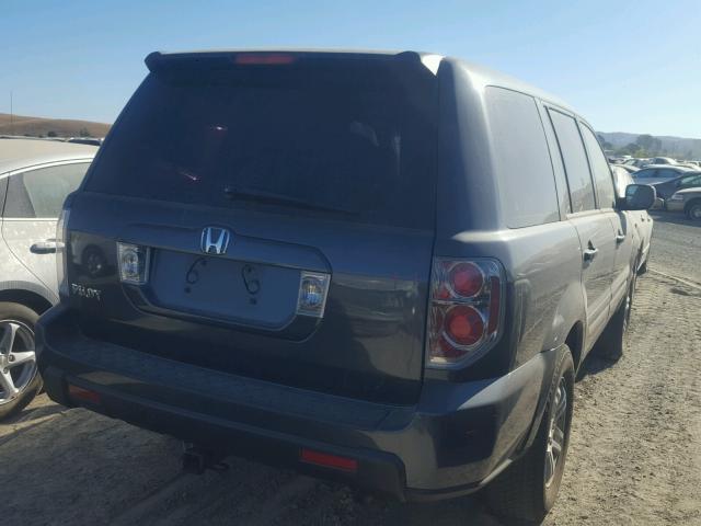 5FNYF28116B007236 - 2006 HONDA PILOT LX GRAY photo 4