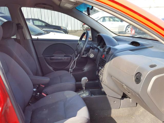 KL1TD66688B077707 - 2008 CHEVROLET AVEO BASE Czerwony zdjęcie 5