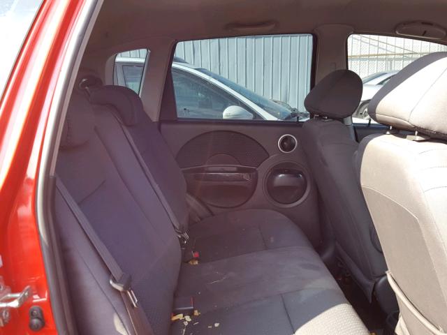 KL1TD66688B077707 - 2008 CHEVROLET AVEO BASE Czerwony zdjęcie 6