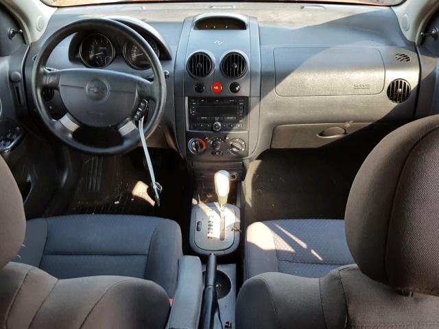 KL1TD66688B077707 - 2008 CHEVROLET AVEO BASE Czerwony zdjęcie 9