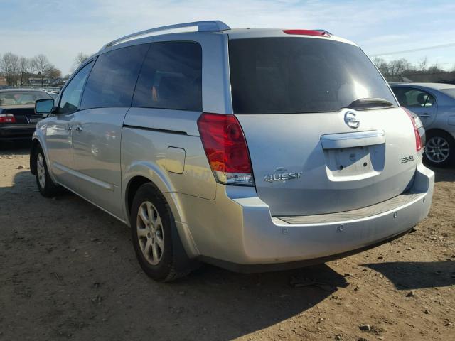 5N1BV28U37N137519 - 2007 NISSAN QUEST S SILVER photo 3