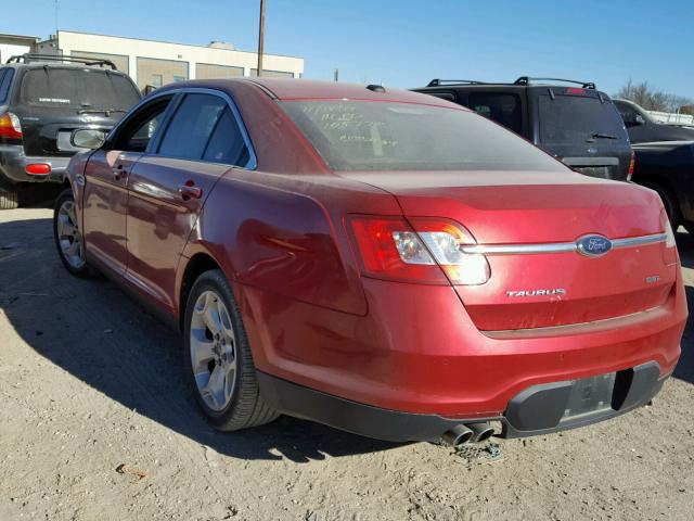 1FAHP2EW5AG105770 - 2010 FORD TAURUS SEL RED photo 3