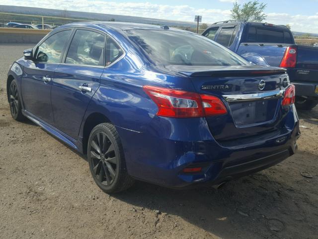 3N1CB7AP3HY337195 - 2017 NISSAN SENTRA SR BLUE photo 3