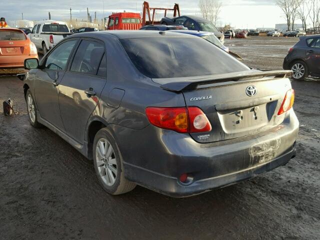 2T1BU4EE8AC457283 - 2010 TOYOTA COROLLA BA CHARCOAL photo 3