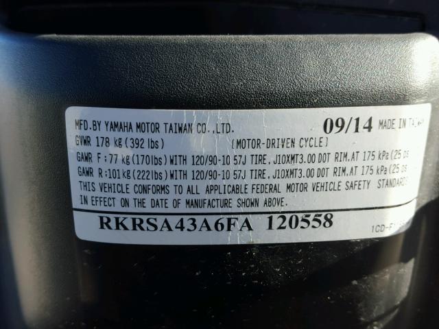 RKRSA43A6FA120558 - 2015 YAMAHA YW50 F BLACK photo 10