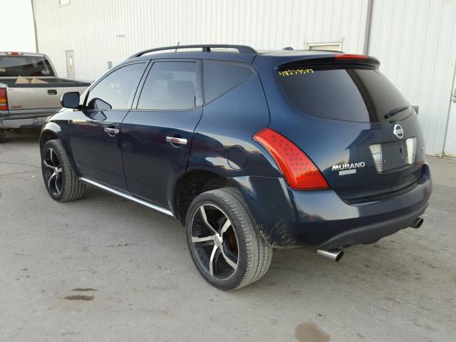 JN8AZ08T06W401583 - 2006 NISSAN MURANO SL BLUE photo 3