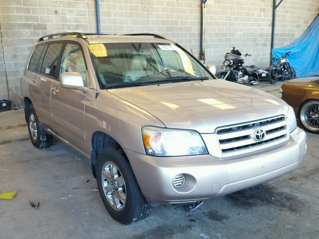 JTEEP21AX40003753 - 2004 TOYOTA HIGHLANDER GOLD photo 1