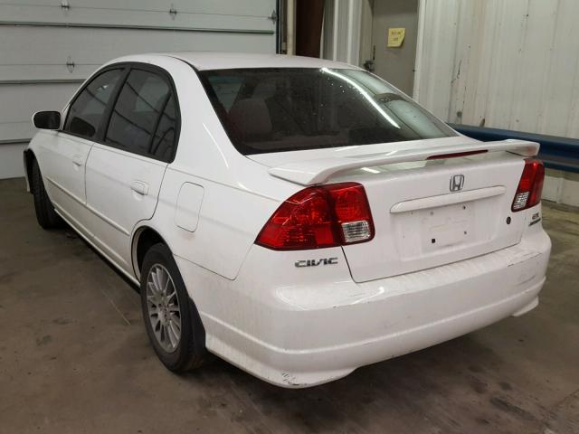 2HGES26735H555738 - 2005 HONDA CIVIC EX თეთრი ფოტო 3