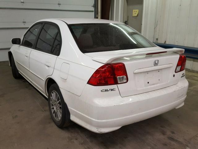 2HGES26735H555738 - 2005 HONDA CIVIC EX WHITE photo 3