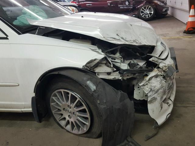2HGES26735H555738 - 2005 HONDA CIVIC EX თეთრი ფოტო 9
