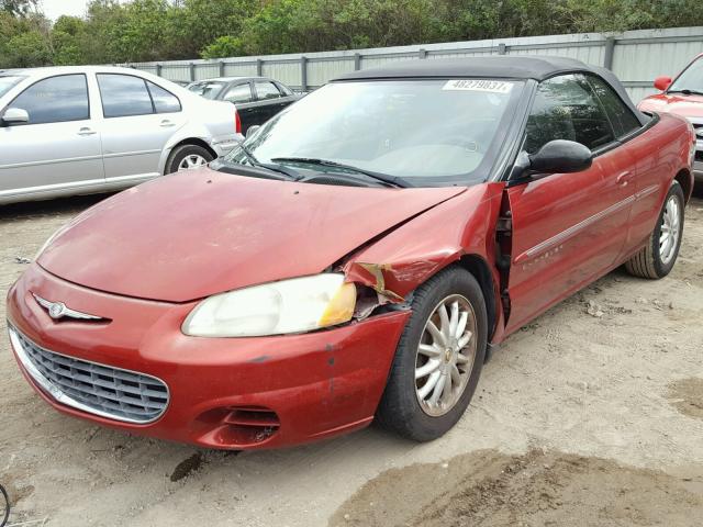 1C3EL45U51N664867 - 2001 CHRYSLER SEBRING LX RED photo 2