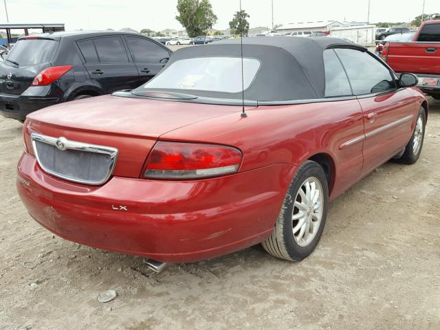 1C3EL45U51N664867 - 2001 CHRYSLER SEBRING LX RED photo 4