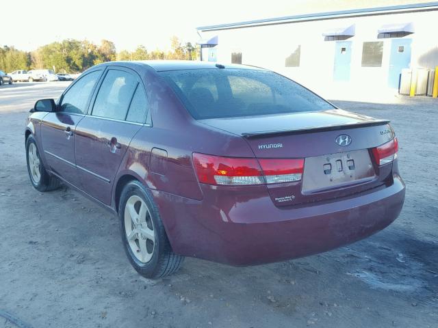 5NPEU46C88H358903 - 2008 HYUNDAI SONATA SE BURGUNDY photo 3