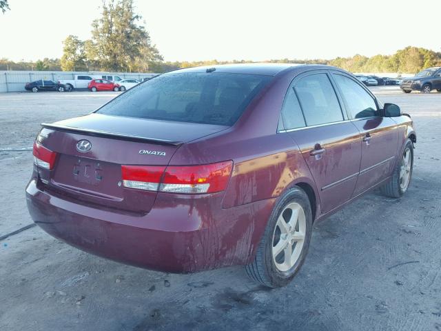 5NPEU46C88H358903 - 2008 HYUNDAI SONATA SE 勃艮第红 照片 4