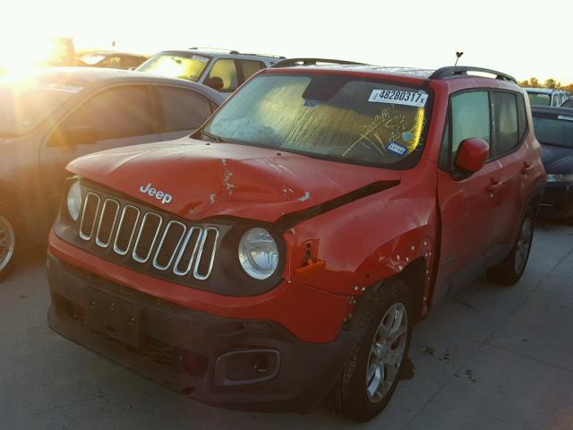 ZACCJABT3GPE33646 - 2016 JEEP RENEGADE L RED photo 2