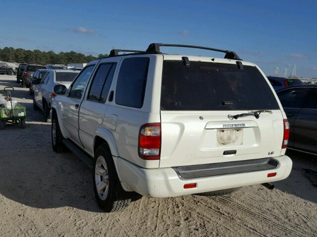 JN8DR09XX2W656993 - 2002 NISSAN PATHFINDER WHITE photo 3
