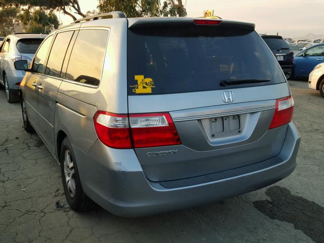5FNRL38497B103307 - 2007 HONDA ODYSSEY EX BLUE photo 3