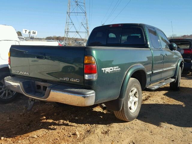 5TBBT48142S302971 - 2002 TOYOTA TUNDRA ACC GREEN photo 4