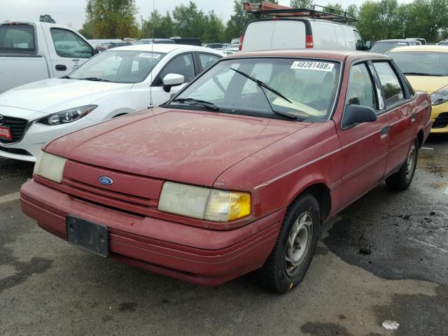 2FAPP36X3NB124159 - 1992 FORD TEMPO GL RED photo 2