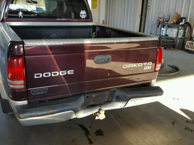 1D7HG48N54S722070 - 2004 DODGE DAKOTA QUA BURGUNDY photo 9