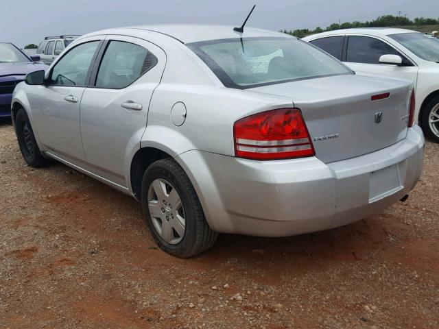 1B3CC4FB7AN134577 - 2010 DODGE AVENGER SX SILVER photo 3