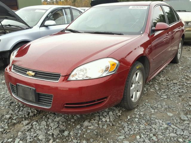 2G1WT57NX91269021 - 2009 CHEVROLET IMPALA 1LT MAROON photo 2