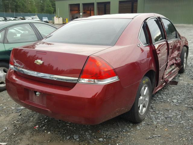 2G1WT57NX91269021 - 2009 CHEVROLET IMPALA 1LT MAROON photo 4