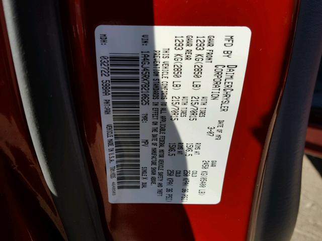 1A4GJ45RX7B210625 - 2007 CHRYSLER TOWN & COU Qırmızı foto 10