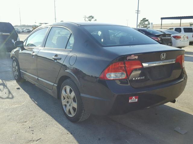 19XFA16529E026975 - 2009 HONDA CIVIC LX BLACK photo 3