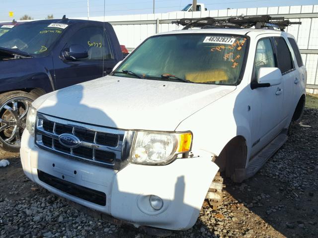 1FMCU49H78KD33034 - 2008 FORD ESCAPE HEV WHITE photo 2