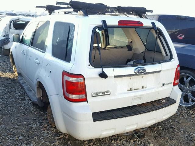 1FMCU49H78KD33034 - 2008 FORD ESCAPE HEV WHITE photo 3