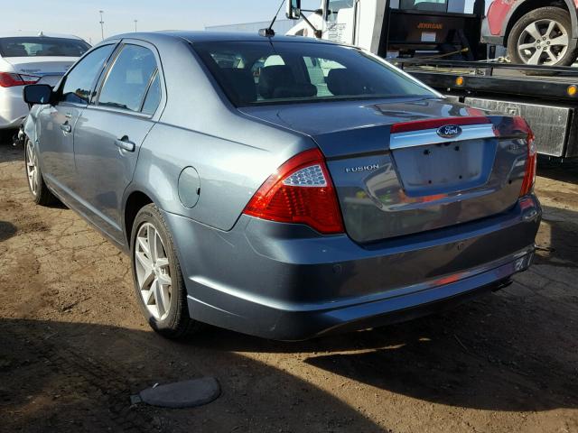 3FAHP0JA5CR269093 - 2012 FORD FUSION SEL BLUE photo 3