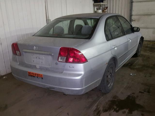 1HGES15583L031138 - 2003 HONDA CIVIC LX SILVER photo 4