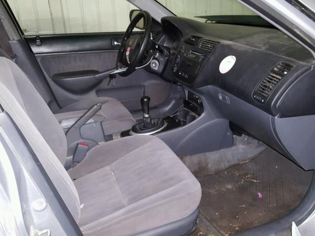 1HGES15583L031138 - 2003 HONDA CIVIC LX SILVER photo 5