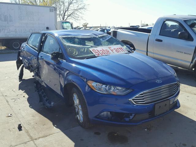 3FA6P0H71HR406569 - 2017 FORD FUSION SE BLUE photo 1