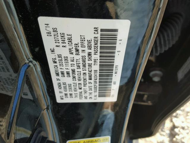 19UUB2F58FA004196 - 2015 ACURA TLX TECH BLACK photo 10