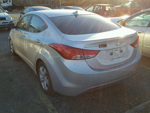 5NPDH4AE1DH385749 - 2013 HYUNDAI ELANTRA GL SILVER photo 3