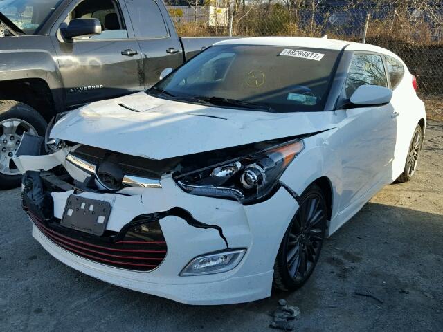 KMHTC6AD8DU135598 - 2013 HYUNDAI VELOSTER B WHITE photo 2