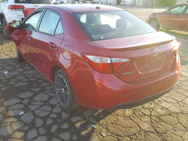 2T1BURHE3EC015459 - 2014 TOYOTA COROLLA L RED photo 3