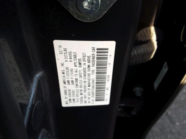 19UUB2F55GA006487 - 2016 ACURA TLX TECH GRAY photo 10