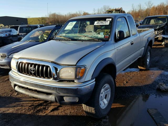 5TEWN72N91Z723201 - 2001 TOYOTA TACOMA XTR SILVER photo 2