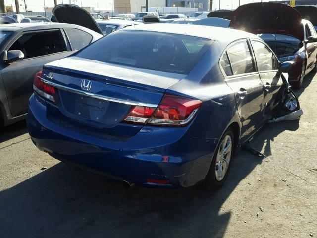 19XFB2F54DE248848 - 2013 HONDA CIVIC LX BLUE photo 4