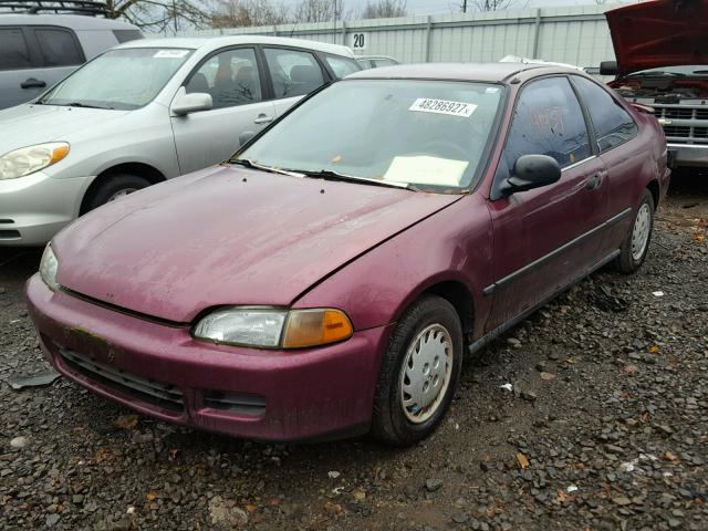 1HGEJ2142PL016923 - 1993 HONDA CIVIC DX PURPLE photo 2