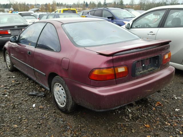 1HGEJ2142PL016923 - 1993 HONDA CIVIC DX PURPLE photo 3