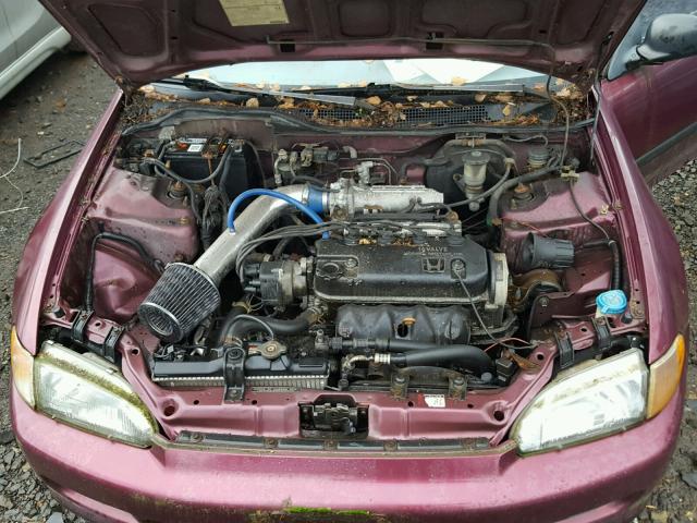 1HGEJ2142PL016923 - 1993 HONDA CIVIC DX PURPLE photo 7