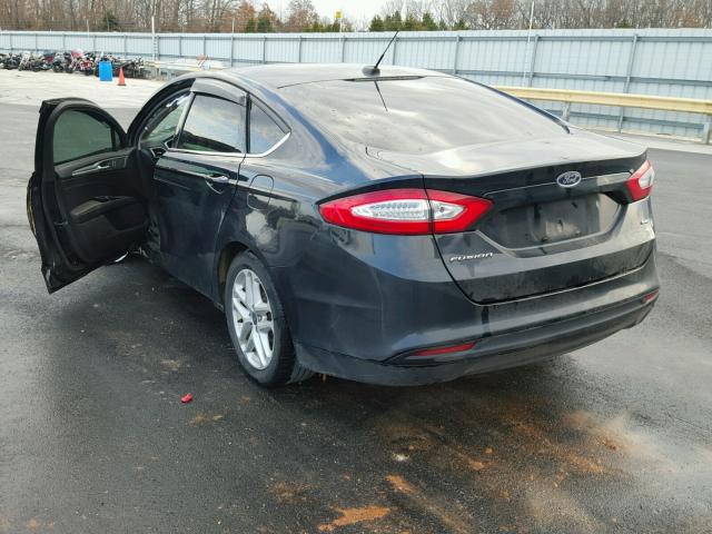 3FA6P0H76ER213295 - 2014 FORD FUSION SE BLACK photo 3