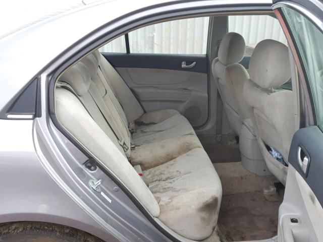 5NPET46C78H392513 - 2008 HYUNDAI SONATA GLS GRAY photo 6